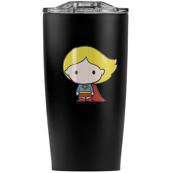 Superman Supergirl Cute Chibi Character Stainless Steel 20 oz Travel Tumbler, Vacuum Insulated & Double Wall with Leakproof Sliding Lid | Great for Coffee/Hot Drinks and Cold Beverages
