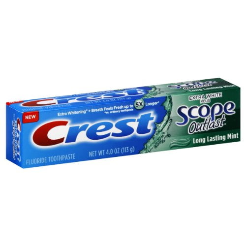 Crest Extra White Plus Scope Outlast Mint Toothpaste 4oz (Pack of 10)