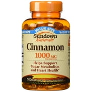 Sundown Naturals Cinnamon 1000 mg. 200 Capsules (2 Bottles of 200)