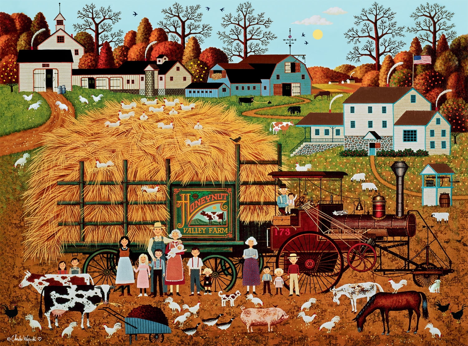 Buffalo Games 1000-Piece Honeynut Valley Farm Interlocking Jigsaw Puzzle for Adults Ages 14+