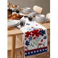 thumbnail image 3 of 4th of July Cotton Linen Table Runner Dresser Scarves, Stars Red Blue Table Runners for Dinning Table, USA Flag Theme Poppy Flower Kitchen Decor, Holiday Dinner Decoration-13x120 Inch, 3 of 6
