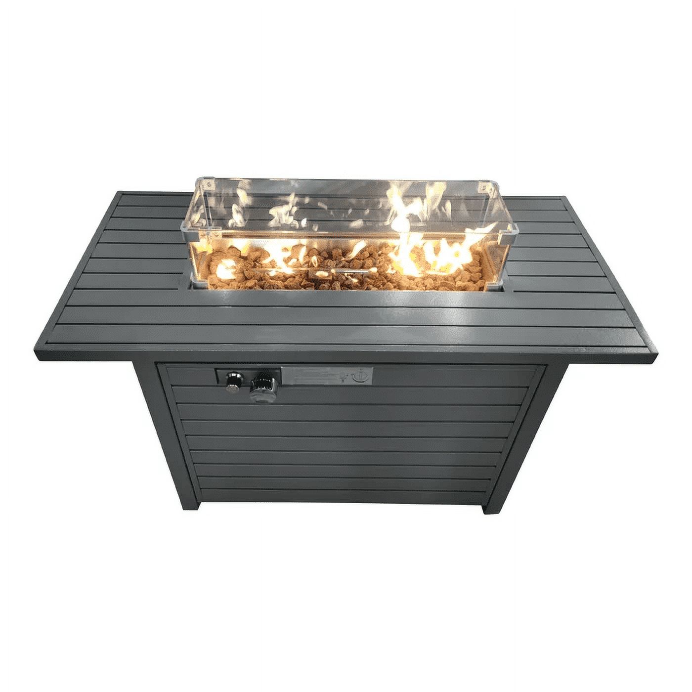 CoSoTower 25'' H X 42'' W Steel Propane Outdoor Fire Pit Table with Lid