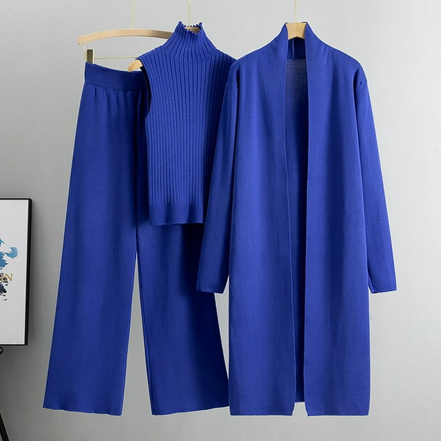 Weiqiqre 2 Piece Outfits for Women Lounge Matching Set Two Pcs Knit Tracksuit Sweatsuits Top & Pants 2025