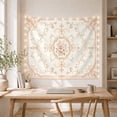 thumbnail image 5 of Baroque Floral Medallion on Pale Sky Blue, Romantic Vintage for Art Lovers, Ornate Botanical Wall Decor, Housewarming Gift, Tapestry Wall Hanging for Bedroom and Living Room, 5 of 7