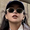 thumbnail image 2 of 2024 New Fashion Arc De Triomphe Retro Oval Frame Sunglasses, 2 of 5