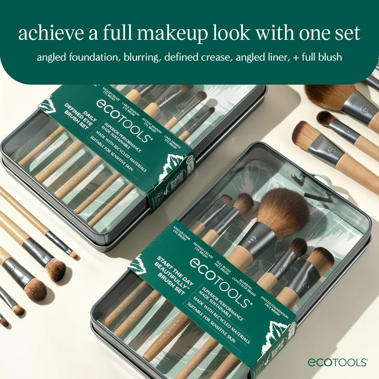 EcoTools Angled Makeup Brush Set with Bamboo Handles Piece Vegan