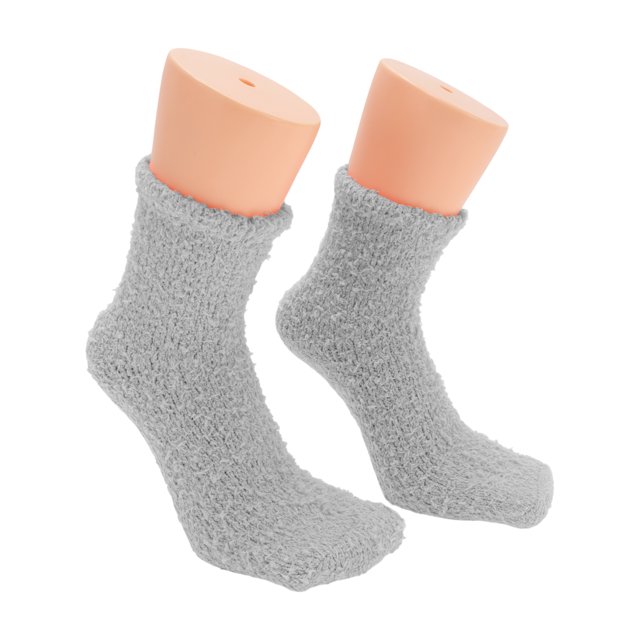 Ofertas Únicas 1 Par de Calcetines Térmicos para Mujeres, Cómodos, Color Gris Claro, 93% Poliéster, 7% Spandex