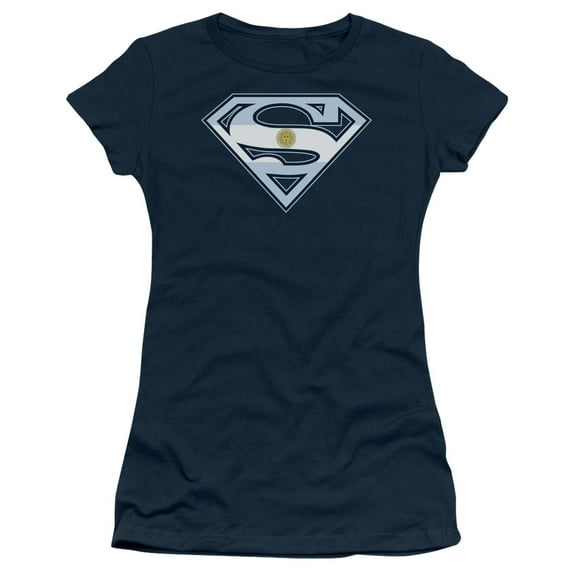 Superman Argentinian Shield Junior Women's T-Shirt Sheer Navy