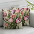 thumbnail image 3 of nygtbtfer Spring Decorations Pink Tulip Spring Pillow Covers Set of 2 Throw Pillow Case Market Farmhouse Cushion Cover for Home Sofa Couch White, 3 of 7