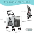 thumbnail image 6 of Dog Stroller for Large & Medium Dogs, Pet Stroller, Dog Stroller with 360-degree Wheels Foldable & Ventilated, Pink, 6 of 7