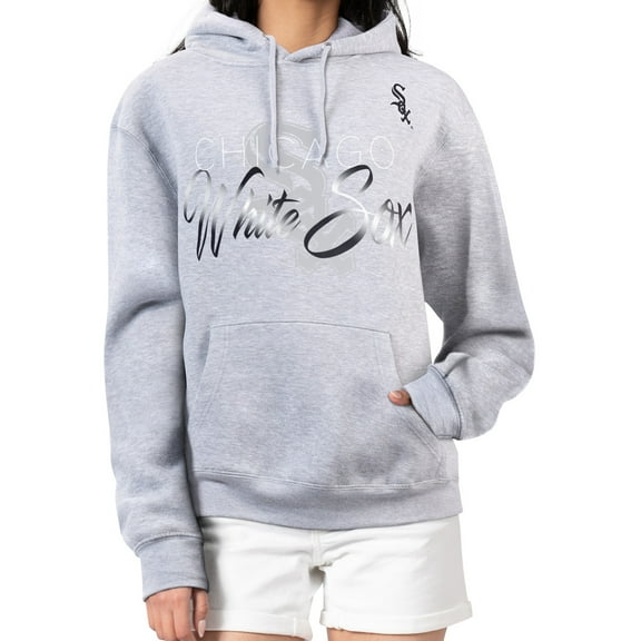 Women's G-III 4Her by Carl Banks Heather Gray Chicago White Sox Shadow Logo Graphic Pullover Hoodie