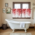 thumbnail image 4 of Red Gradient Tier Curtains 24 Inch Length, Abstract Polka Dots Vintage Modern Art Cafe Short Curtains for Bathroom Over Sink, Small Kitchen Curtain Light Filtering Tiered Drapes 2 Panels 27.5"Wx24"L, 4 of 8