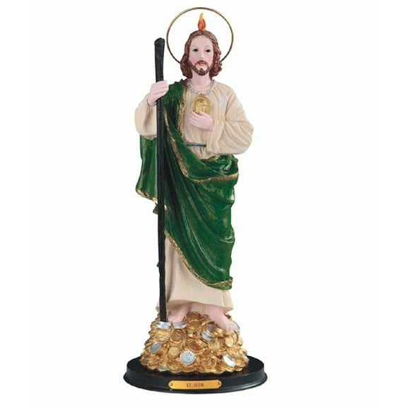 FC Design 16"H Wealth Saint Jude Standing on Money Statue Holy Figurine Religious Decoration