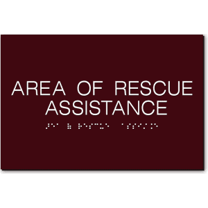

Area Of Rescue Assistance Sign-Brown / White (4 Units)
