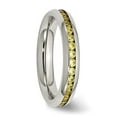 thumbnail image 4 of Auriga Stainless Steel Polished 4 mm November Yellow CZ Ring for Women Size 6, 4 of 6