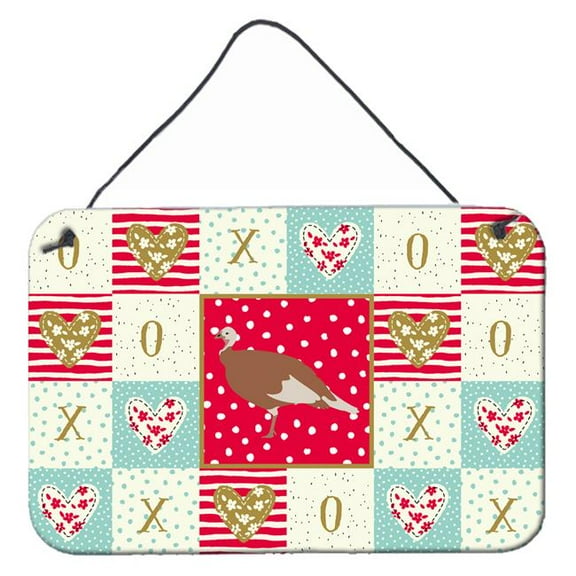 Caroline's Treasures CK5411DS812 Jersey Buff Turkey Hen Love Wall or Door Hanging Prints, 8x12, multicolor