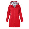 thumbnail image 4 of GEWSEY Rain Jacket Women Waterproof Lightweight Full Zip Lined Long Raincoat with Hood Outdoor Windbreaker Trench Coat Outerwear (Red, 4XL), 4 of 8