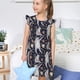 thumbnail image 4 of Fotbe Sloths Dancing Vestido de Dormir para Niñas de 3 a 10 Años, Mangas Cortas, Estilo Princesa, Pijama Camisón con Mangas Voladas-Large, 4 of 6