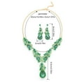 thumbnail image 2 of KDSJSXW Stacked Necklaces for Women Retro Temperament Necklace Earrings Two Piece Set Layered Necklace Wedding Jewelry Gold Dainty Necklace(Green,One Size), 2 of 6