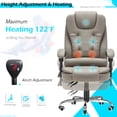 thumbnail image 3 of YODOLLA High Back Back Massager and Heated Seat Office Desk Chair, Grey, 3 of 9