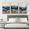 thumbnail image 3 of IDEA4WALL Framed Canvas Print Wall Art Set of 3 Mountain Landscape Modern Art Wall Decor Nature Colorful Wildflowers Illustrations Minimal Artwork Boho Clam/Relax For Home Decor - White 24"x36"x3, 3 of 5