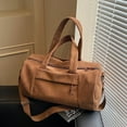 thumbnail image 3 of Stylish Solid Color Corduroy Duffle Bag Spacious and Easy to Carry for Commuting, 3 of 20
