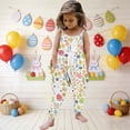 thumbnail image 1 of Mono para niñas pequeñas, mono con estampado de Pascua, mono con tirantes, conjuntos de verano, ropa para niñas, 1 of 7