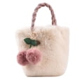 thumbnail image 2 of Bolso de mano de peluche de cereza para mujer, moderno y dulce bolso cruzado con cadena de un solo hombro, bolso de cereza, bolso de peluche, 2 of 2
