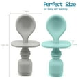 thumbnail image 6 of Silicone Baby Spoons for Baby Led Weaning 2-Pack, First Stage Baby Feeding Spoon Set Gum Friendly BPA Lead Phthalate and Plastic Free, Great Gift Set (Light Blue/Cool Gray), 6 of 7