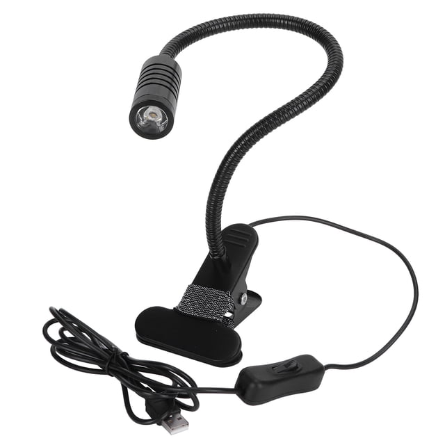 Luz de clip de lectura para estudiantes Lámpara de cuello flexible de 360 ° Fuente de alimentación USB Luz de abrazadera