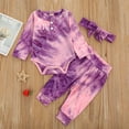thumbnail image 3 of Baby Girls Rainbow Tie Dyed Romper Bodysuit And Pants Outfits Kids Funny Clothes Set Girls Baby Clothes Girls Sweatsuits Set, 3 of 3