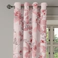 thumbnail image 3 of Ambesonne Vintage Grommet Curtain, Weathered Effect Floral Art, 50"x60", Pale Pink and Dried Rose, 3 of 5