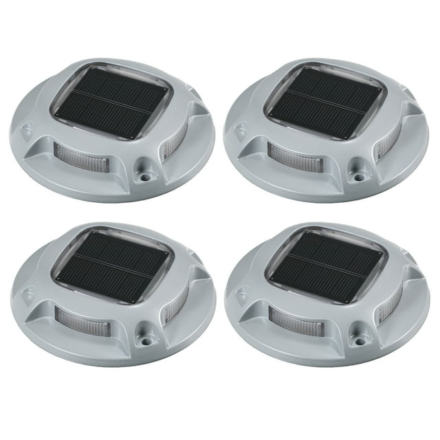 4PCS Solar Powered 8LEDs Ground Driveway Light Lámpara de cubierta IP68 Impermeable 600mAh incorpor Meterk Trajes de lámpara al aire libre