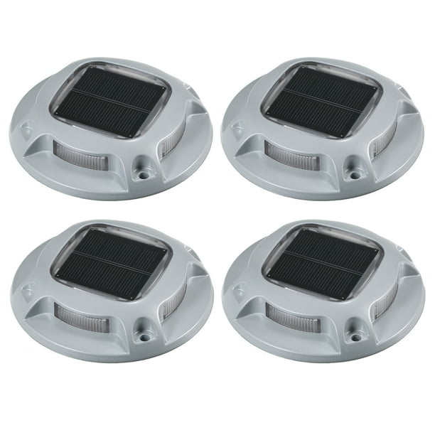 Trajes de lámpara al aire libre 4PCS Solar Powered 8LEDs Ground Driveway Light Lámpara de cubierta IP68 Impermeable 600mAh incorporado Celda recargable Azul + blanco Color de luz conmutable Modo brill Andoer Trajes de lámpara al aire libre