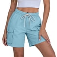 thumbnail image 3 of Fsgntruao Women Solid Color Clothing With Elastic Casual Elastic Pockets Five-Point Four Pockets Pants Overalls, 3 of 6