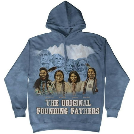 The Mountain Blue Cotton Rushmore Orig Awesome Monument Hoodie Cool (Large) NEW