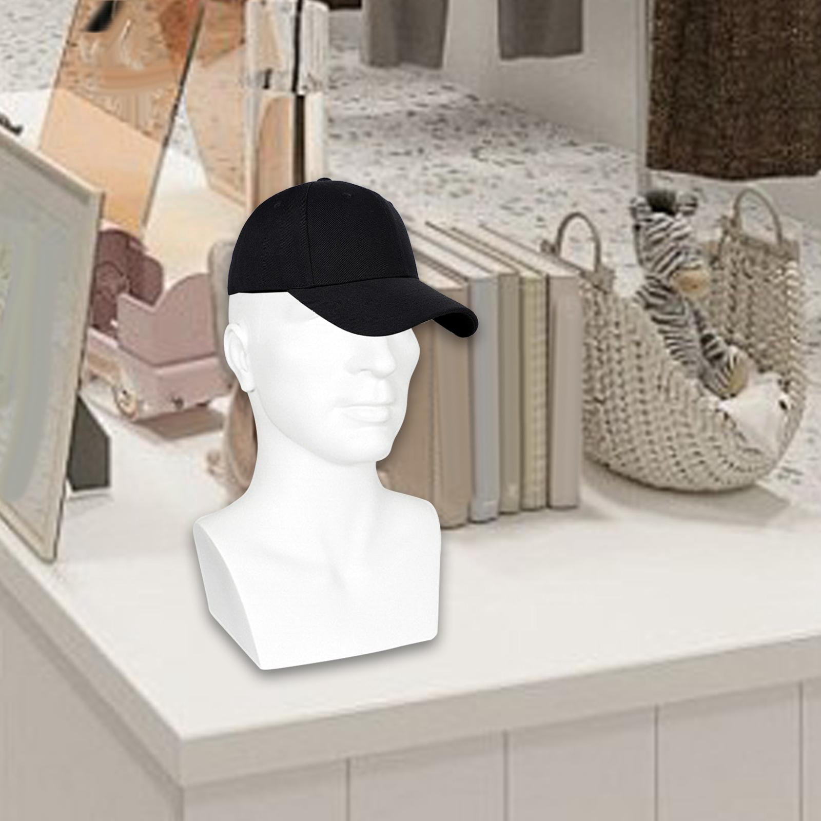 Bothyi Mannequin Male Head Display Stand Accessory for Scarves, Jewelry 15inch Tall White