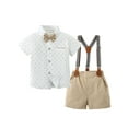 thumbnail image 2 of WESIDOM Boy Clothes Suits Toddler Summer Formal Plaid Shirt Tie Shorts Outfits Cotton Fabric 3Pcs, 2 of 10