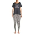 thumbnail image 2 of Secret Treasures Women's and Women's Plus Pajama Short Sleeve Top and Pants, 2 Piece, 2 of 5