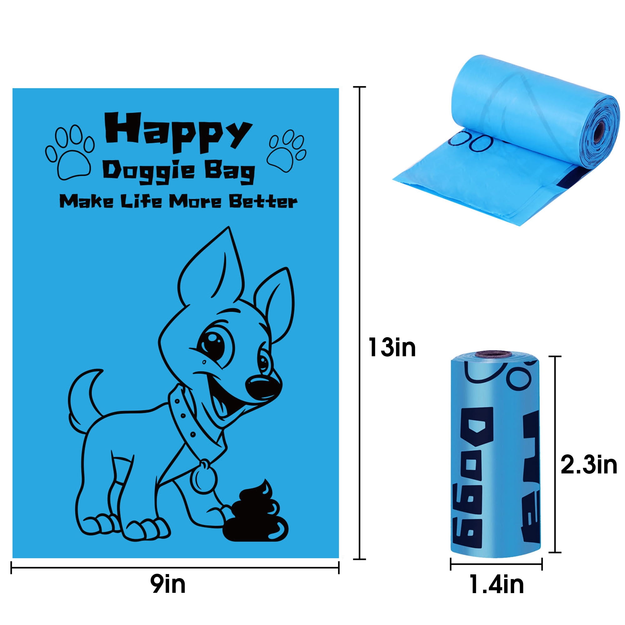 GARITIN Dog Poop Bags for Dogs, Dog Bags for Waste 24 Rolls 360 Count, Doggie Bags for Poop Pet Doggy Waste Bags Rolls, Unscented Cats Litter Bags, Blue