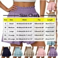 thumbnail image 3 of Women's Pleated Skirt High Waisted Tennis Skirts Layered Ruffle Hem Mini Skirt Flared Flowy Casual Swing Beach Mini Short Skirt Sports Skater Running Skorts withShorts Pockets, 3 of 6