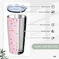 thumbnail image 5 of Colored Confetti 20oz Tumbler with Lid and Straw for Women, Pink Donut Glaze Confetti Insulated Mug Donuts Sprinkles Theme Stainless Steel Tumbler Double Wall Vacuum Travel Mug Coffee Cup, 5 of 6