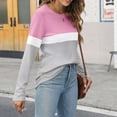 thumbnail image 6 of Long Sleeve Shirts For Women Color Block Tunic Tops Casual Shirts Round Neck Pullover Womens Long Sleeve Tops, 6 of 7