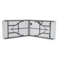 thumbnail image 2 of Cosco Deluxe 8 Foot X 30 Inch Fold-in-Half Blow Molded Folding Table, White, 2 of 9
