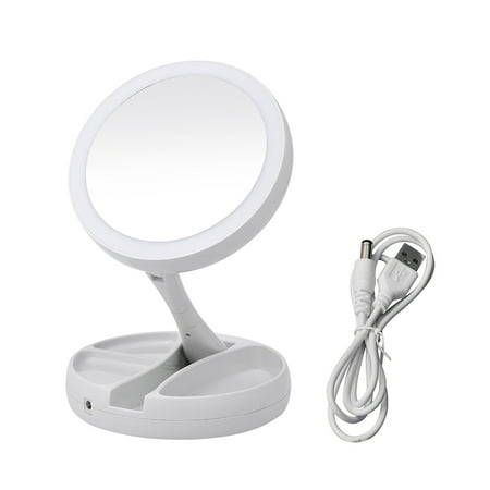 Led Lighted Folding Makeup Mirror Vanity Pocket With