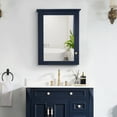 thumbnail image 3 of Angeleshome 24"x 30" Wall Mounted Medicine Cabinet with Mirror, 3 Tier Wooden Mirror Cabinet Storage Organizer with 2 Shelves Single Soft-Close Door, Navy Blue, 3 of 12