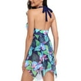 thumbnail image 5 of EHQJNJ Swimsuit for Women 2024 Tankini with Skirt Floral Graphic Printed V Neck Swim Tankini Flowy Tank Jumpsuit Dress Swimming Romper Dresses Swimsuit for Women 2024 Bikini Push up Womens Swimsuit, 5 of 8