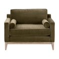 thumbnail image 2 of Pemberly Row 43" Olive Green Velvet Oak Sofa Chair With Bolsters, 2 of 7