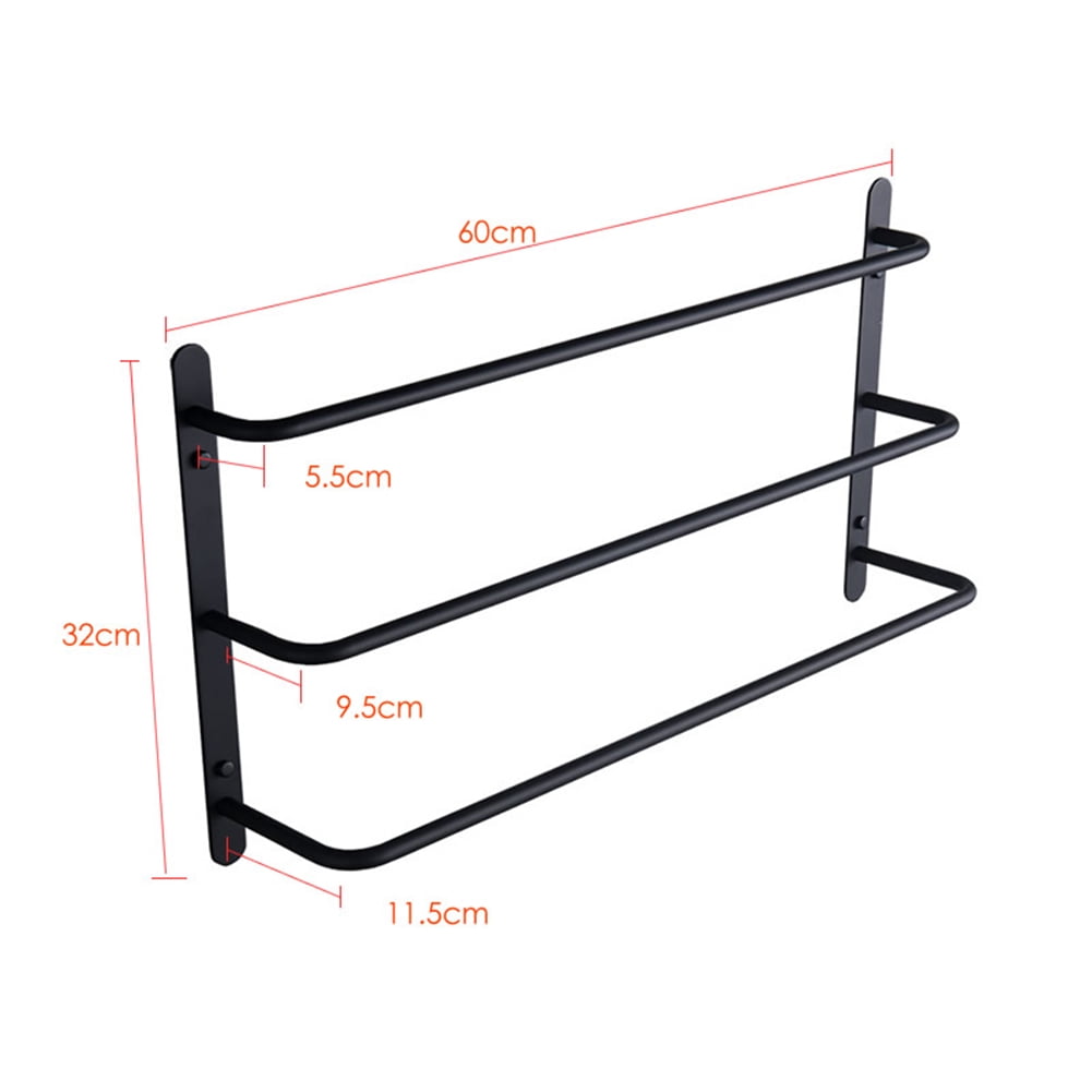 Kepooman 3-Tiers Bath Towel Bar, Stainless Steel Towel Rack Luxury, Towel Rack Towel Bars, Black Kepooman 3-Tiers Bath Towel Bar, Stainless Steel Towel Rack Luxury, Towel Rack Towel Bars, Black