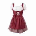 thumbnail image 5 of Noric Women's Oktoberfest Mini Dresses Puff Short Sleeve Lace Up Costume Dresses with Apron Overlay for Party Beer Festival, 5 of 6
